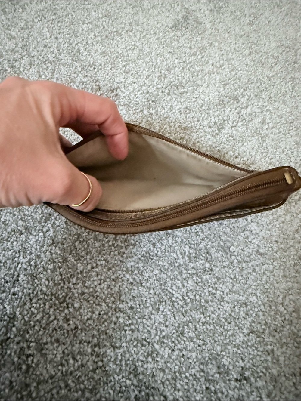 Coach Brown Signature Canvas Wristlet with Leather Strap - Picture 3 of 6